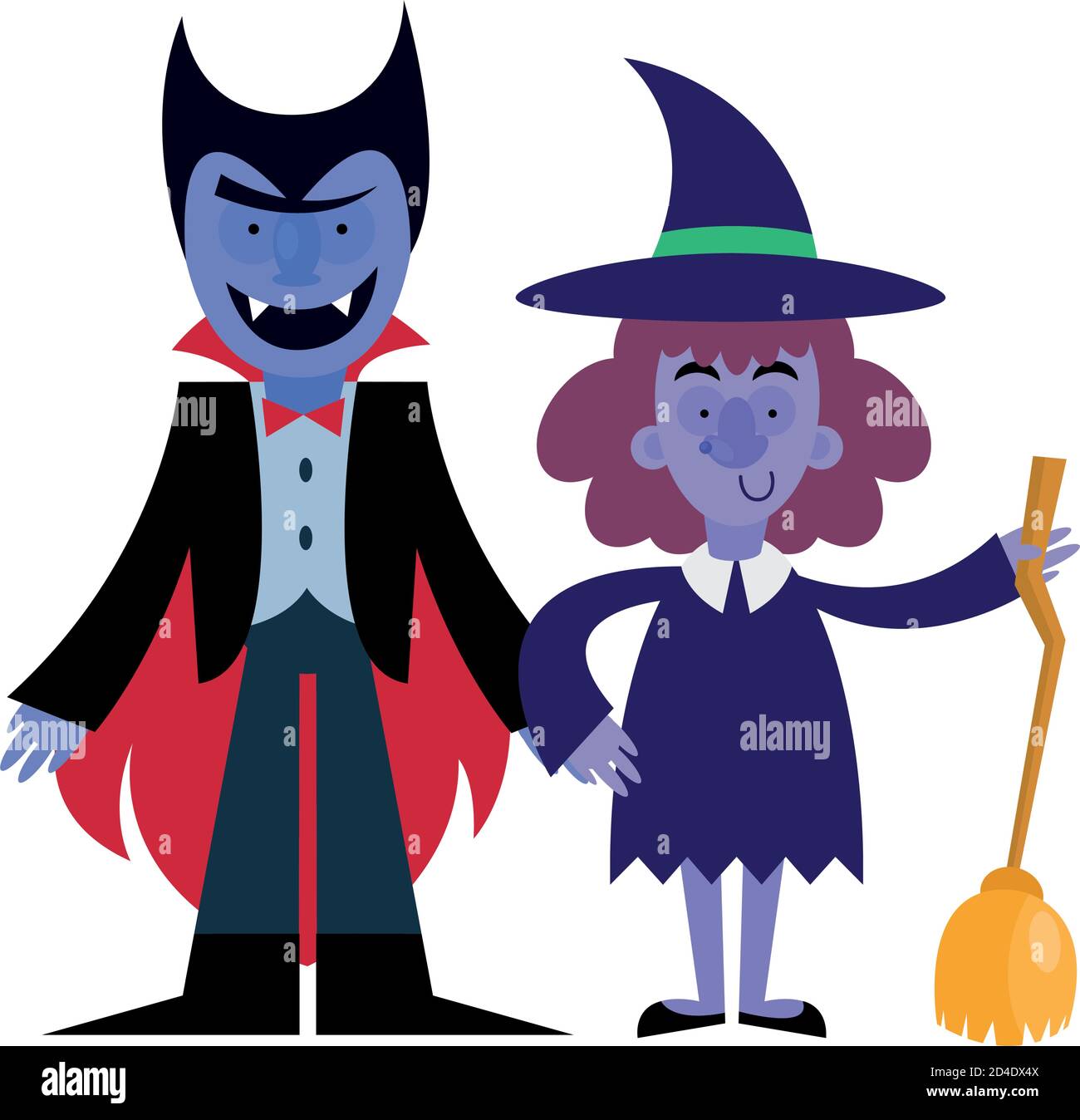 halloween vampire and witch cartoon design, happy holiday and scary ...