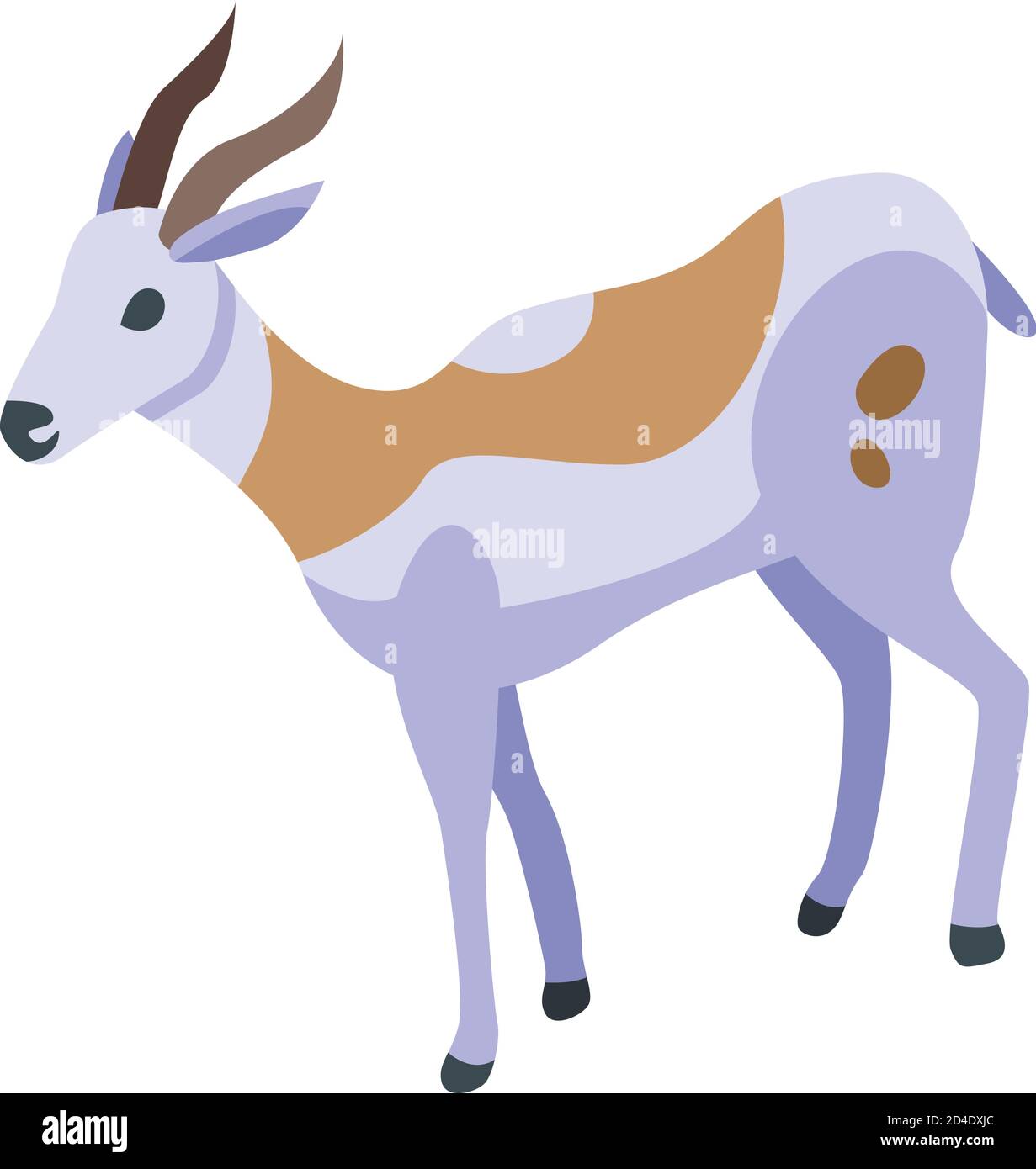 White gazelle icon, isometric style Stock Vector