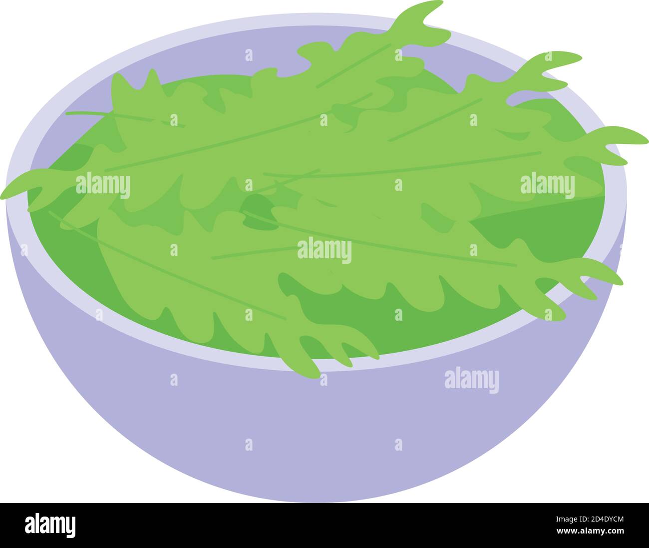 Arugula bowl icon, isometric style Stock Vector