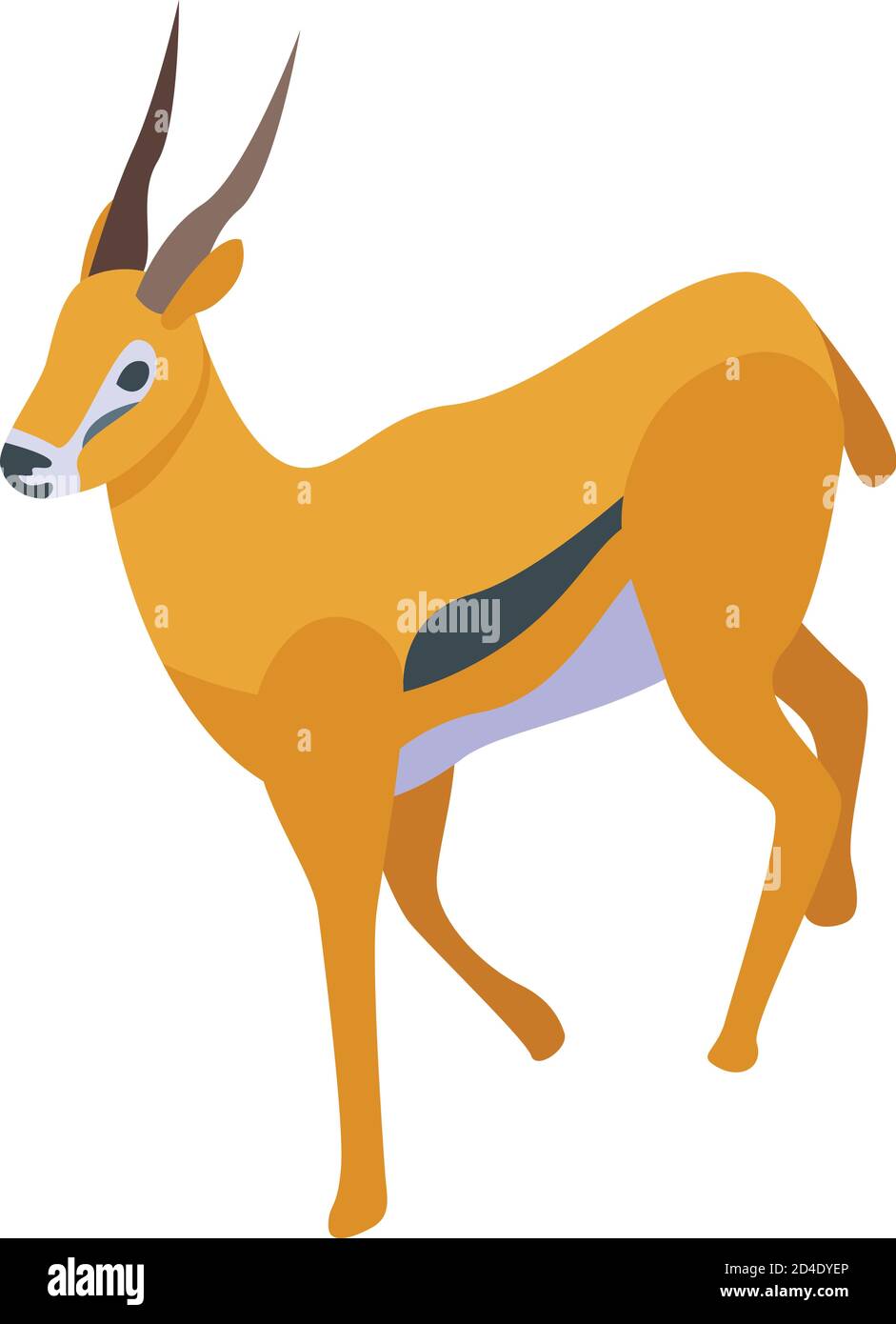 Fast gazelle icon, isometric style Stock Vector