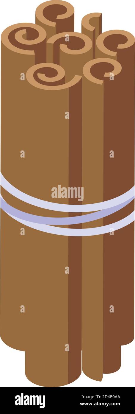 Cinnamon sticks icon, isometric style Stock Vector