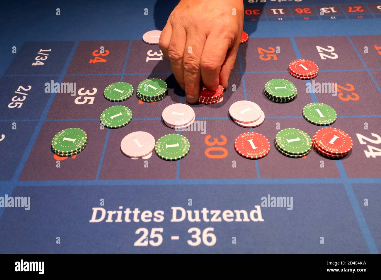 Rostock, Germany. 07th Oct, 2020. In the casino, the ball is at the number  17 in roulette, and for some months now the casinos in  Mecklenburg-Vorpommern have been reopening. They register approximately