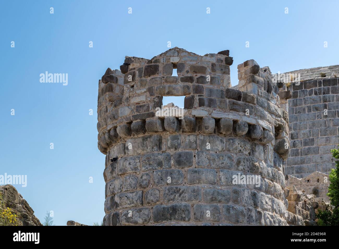 Castle stone tower in Fort Bodrum, Turkey. Stock Photo