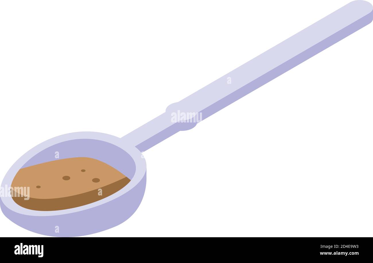 Cinnamon spoon icon, isometric style Stock Vector