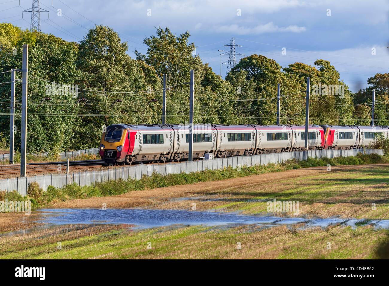 Avanti West Coast Voyager diesel train at Winwick on the West Cost main Line. Super Voyager. Stock Photo