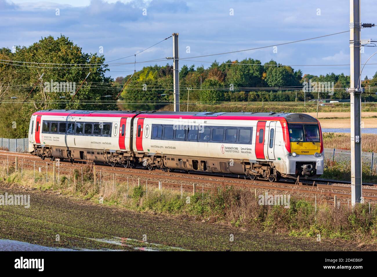 Class 175 Trains for Wales diesel multiple unit DMU on the West Coast Main Line at Winwick junction. Stock Photo