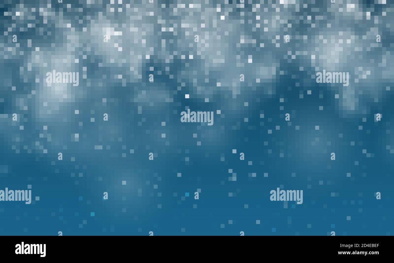 Christmas snow. Falling snowflakes on dark blue background. Snowfall ...