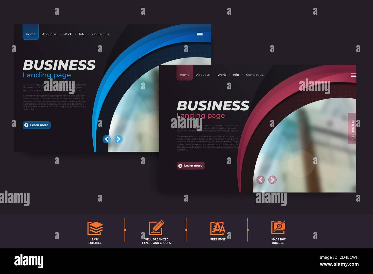 Modern Business landing page website template Premium Vector Stock ...