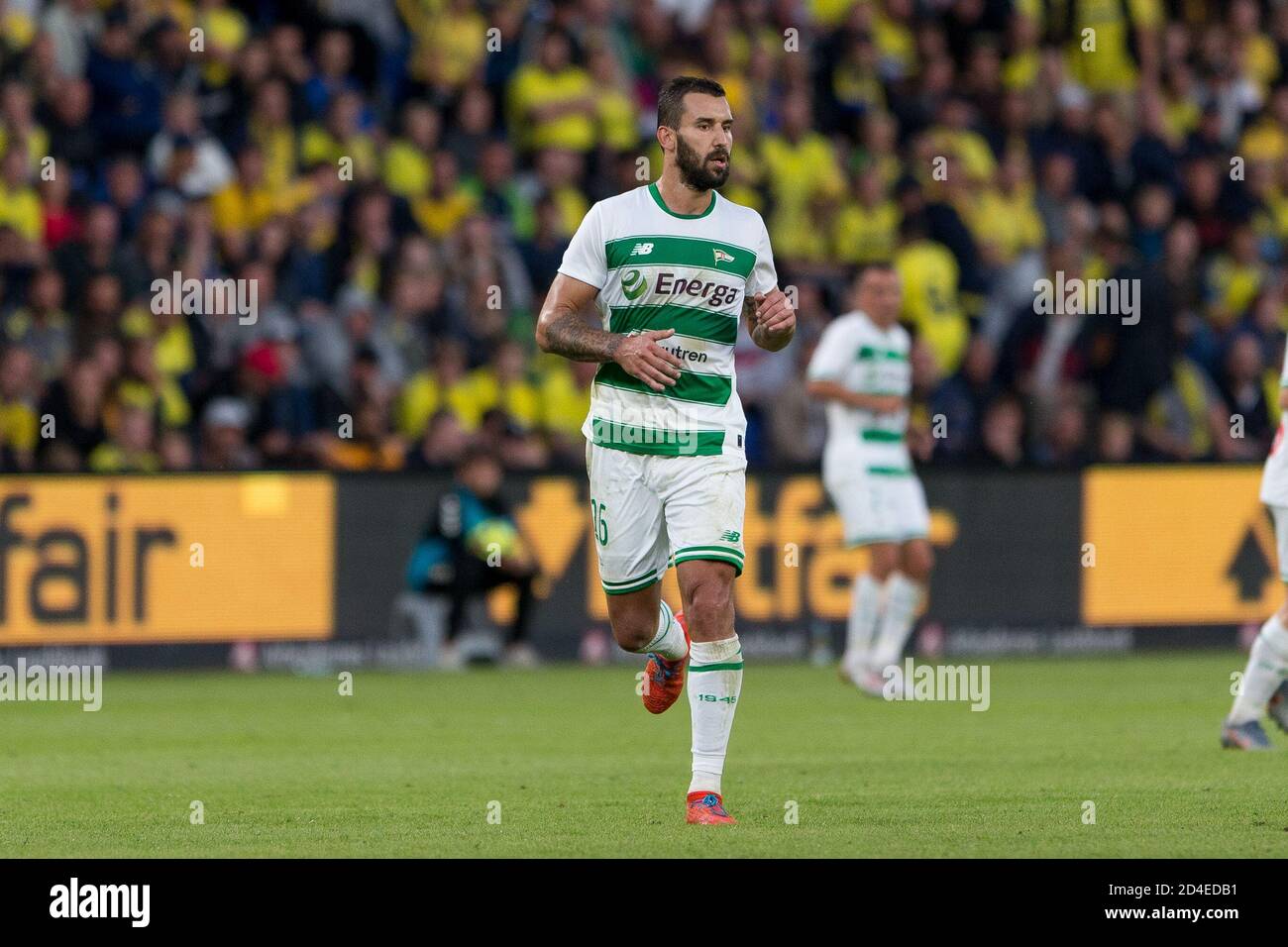 Brondby, Denmark. 01st, August 2019. Blazej Augustyn (26) of Lechia Gdansk seen during the UEFA Europa League qualification match between Brondby IF and Lechia Gdansk at Brondby Stadion, (Photo credit: Gonzales Photo - Thomas Rasmussen). Stock Photo
