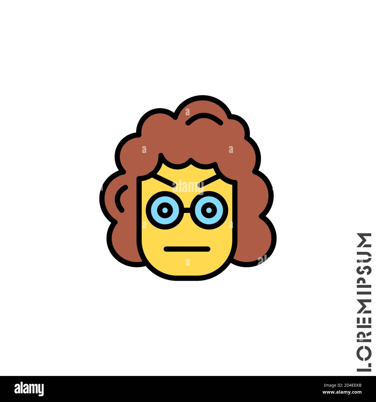 Confused Thinking Emoticon yellow girl, woman Icon Vector Illustration. Style. Whatever Face Emoticon Icon Vector Illustration. Angry icon vector Stock Vector