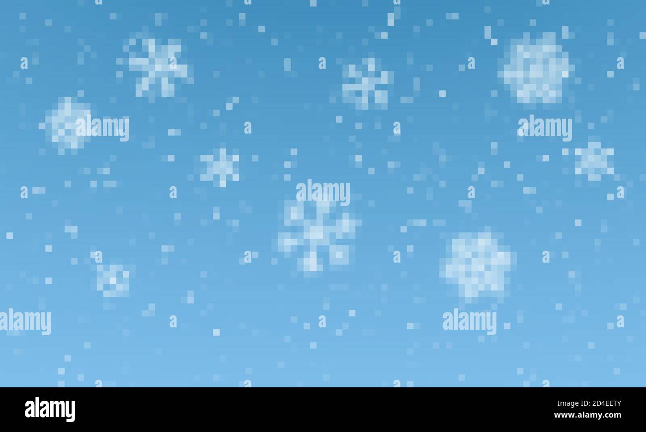 Christmas snow. Falling snowflakes on blue background. Snowfall. Vector ...