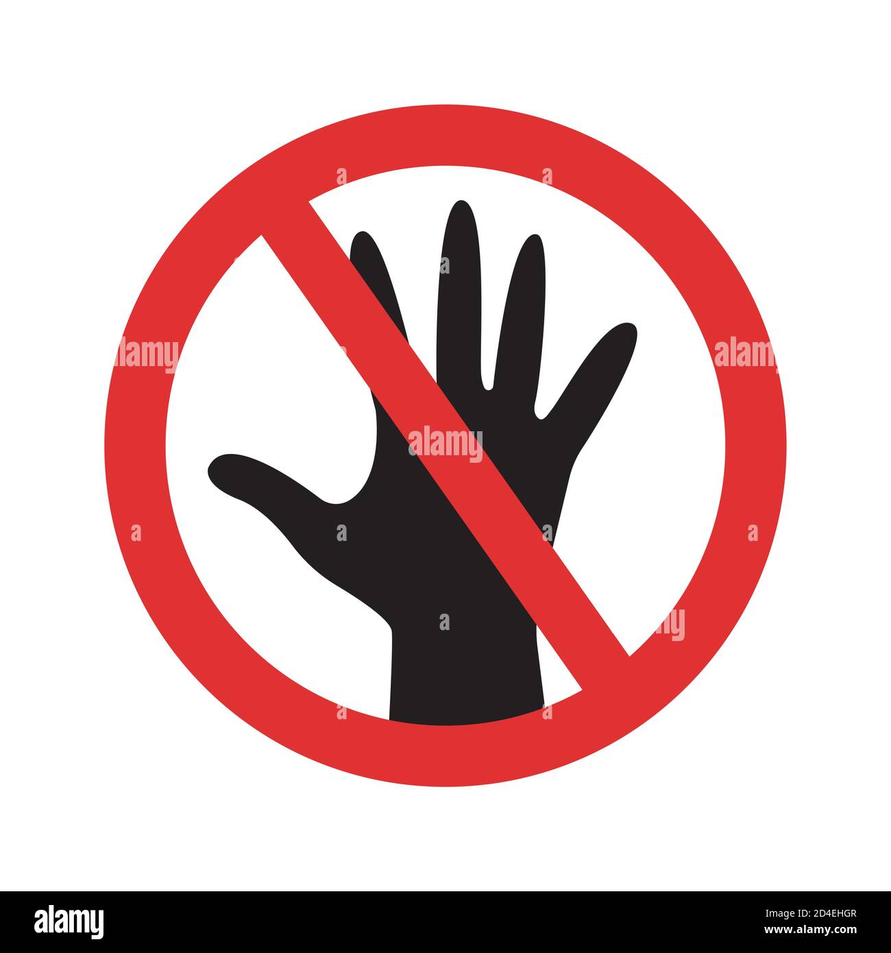 Do not touch vector sign. Crossed hand prohibited symbol isolated Stock Vector