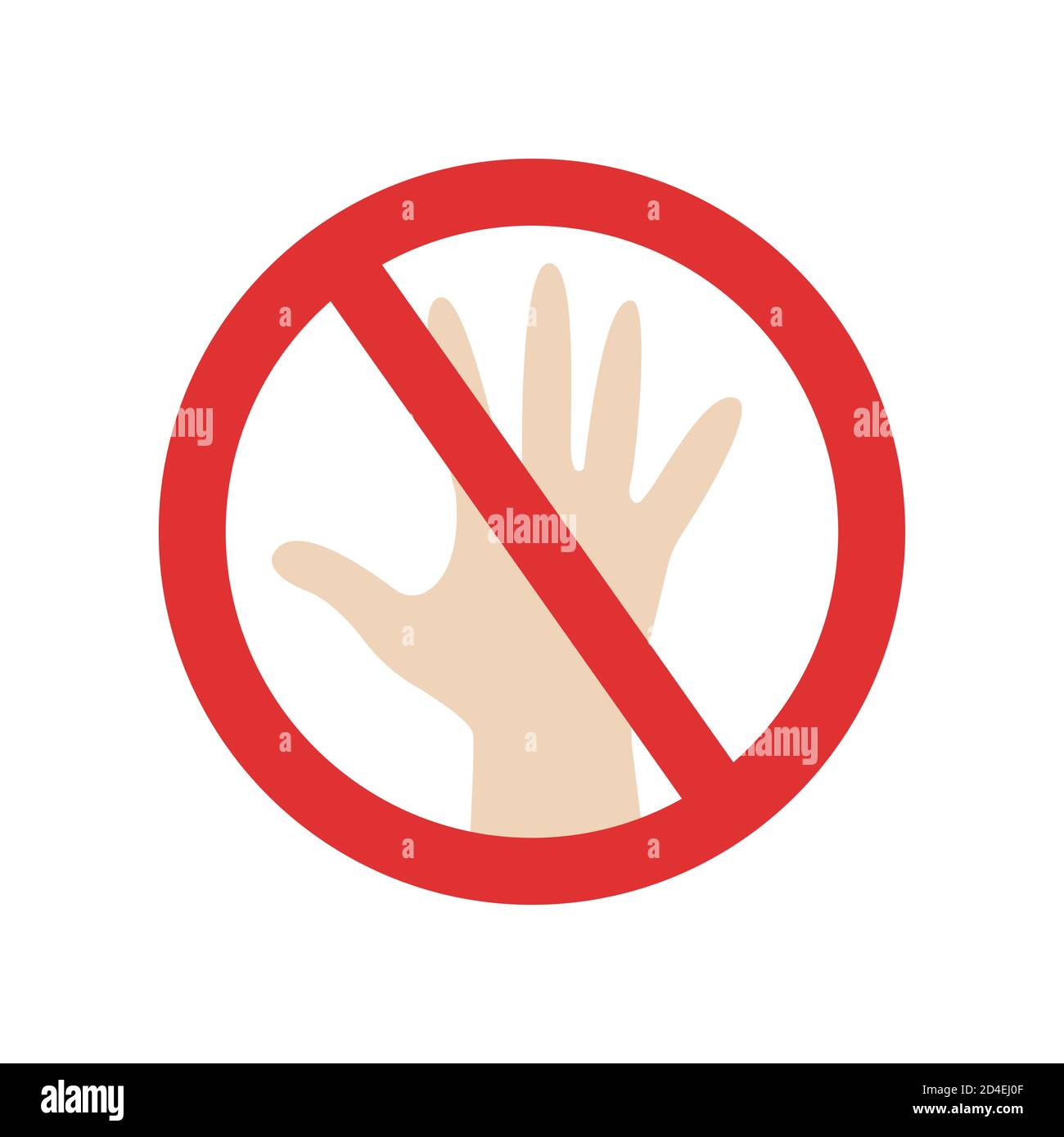 Do not touch vector sign. Crossed hand prohibited symbol isolated Stock Vector