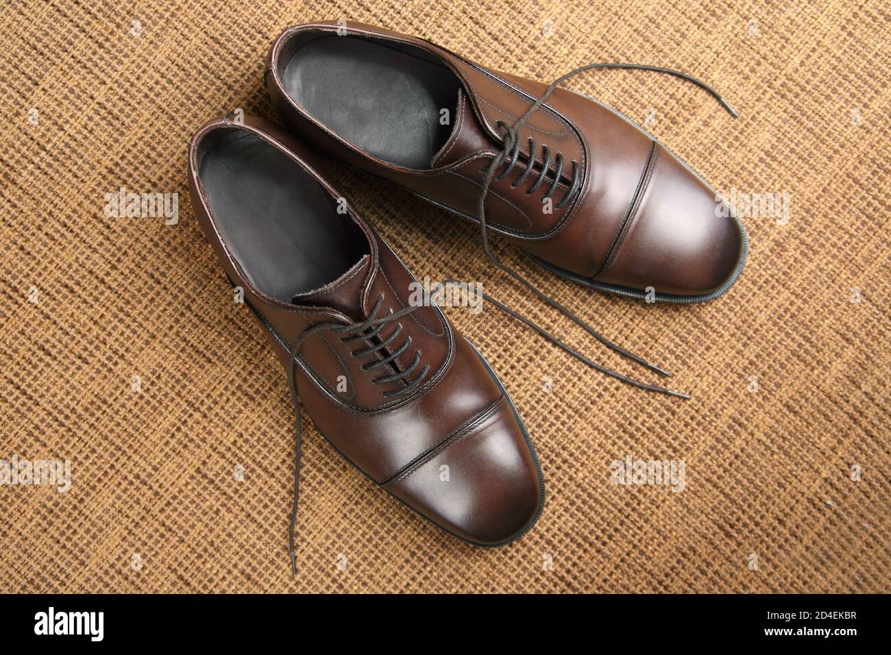 Classic men's brown Oxford shoes Stock Photo Alamy