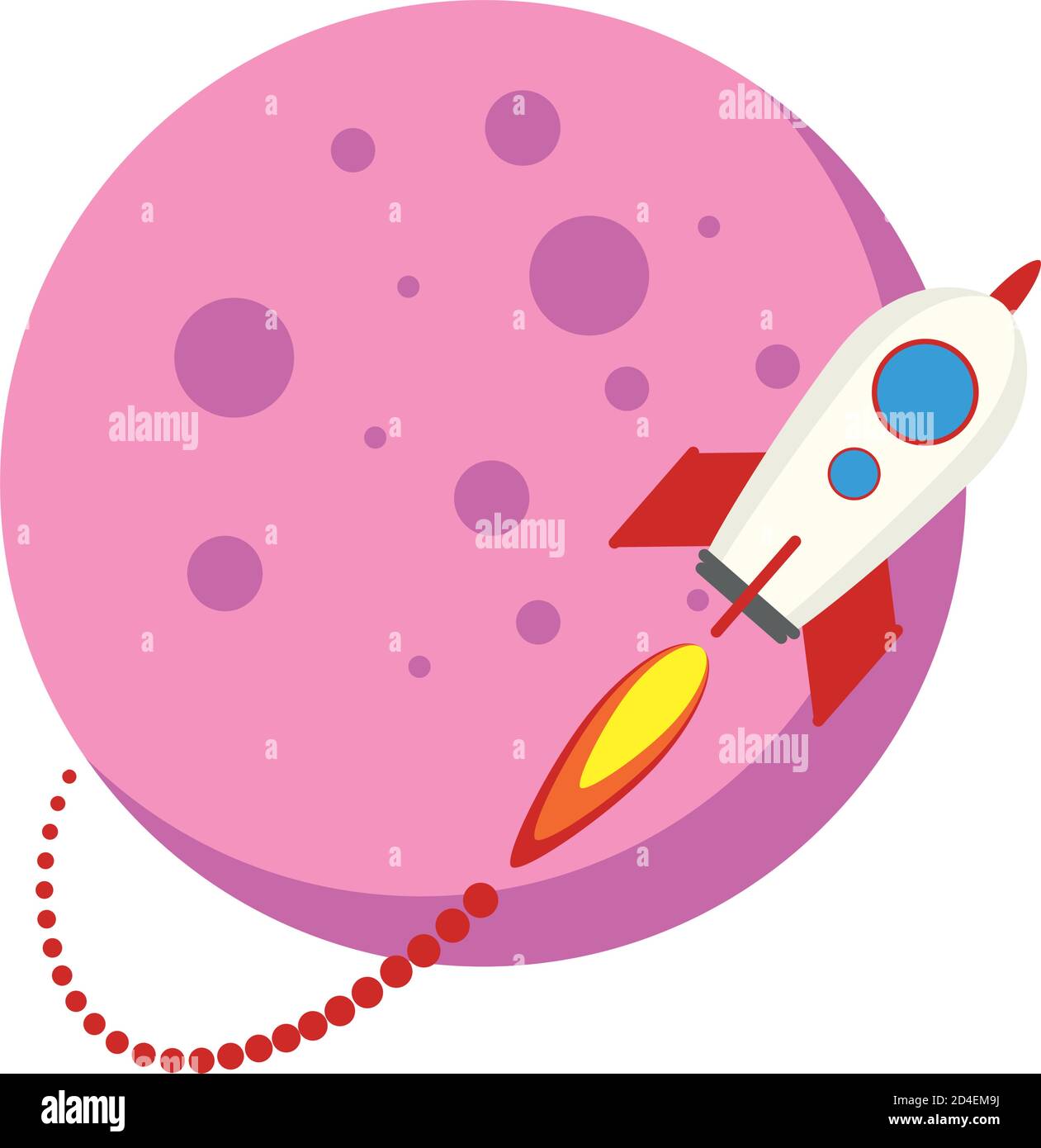 rocket start up launcher around planet icon vector illustration design Stock Vector