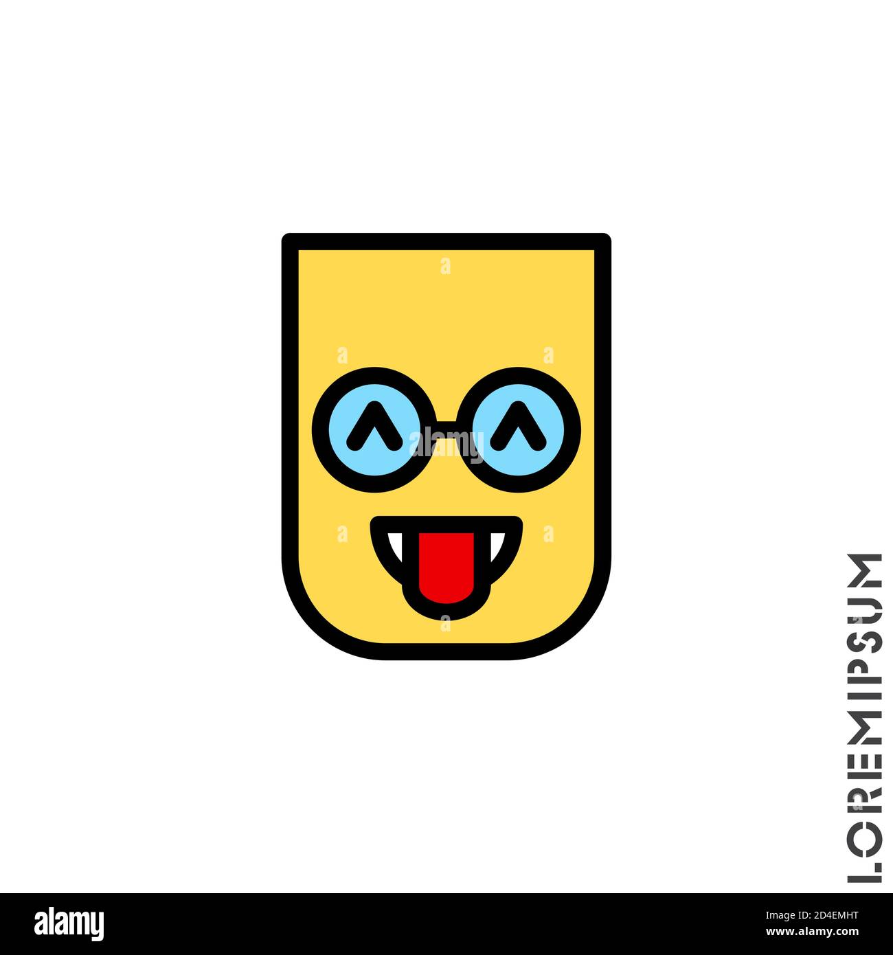 teasing emoji color. Vector icon of cartoon teasing emoji with tongue ...