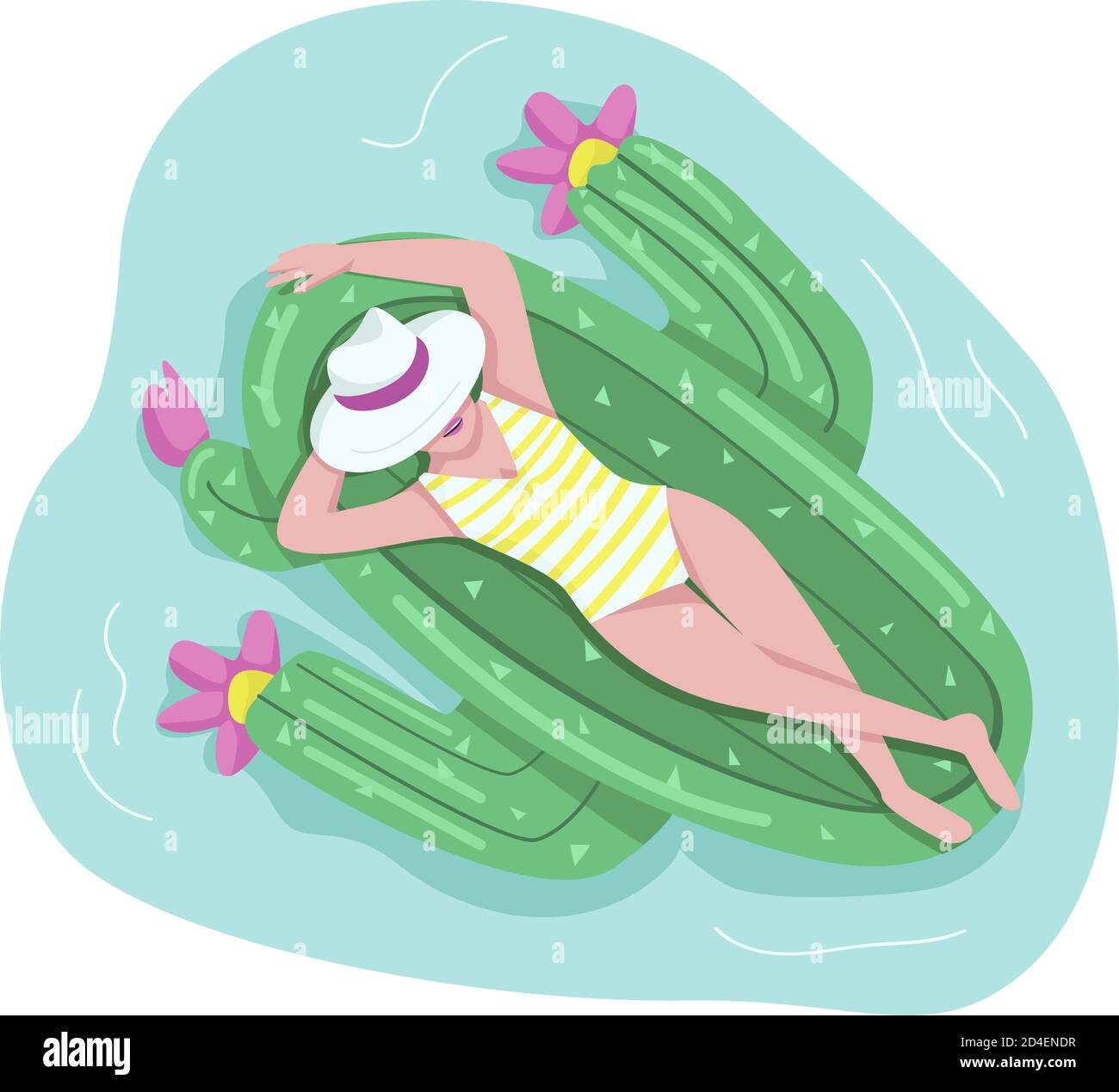 Floating on air mattress Stock Vector Images - Alamy