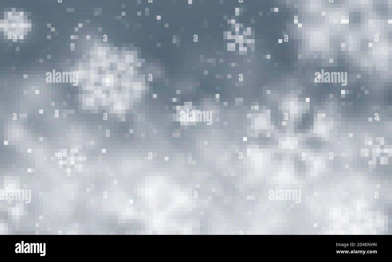 Christmas snow. Falling snowflakes on dark blue background. Snowfall ...