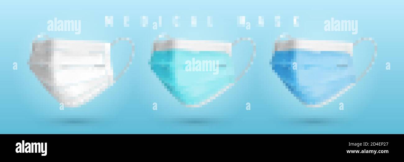 Realistic medical face mask. Details 3d medical mask. Vector