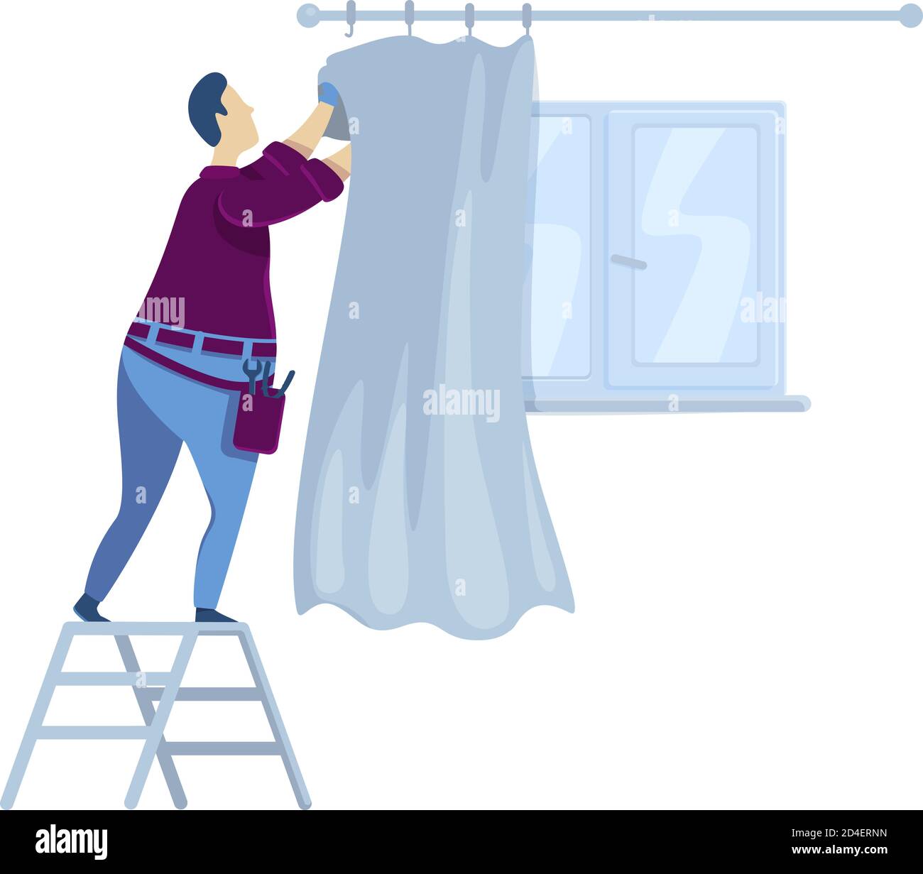 Handyperson flat color vector faceless character Stock Vector