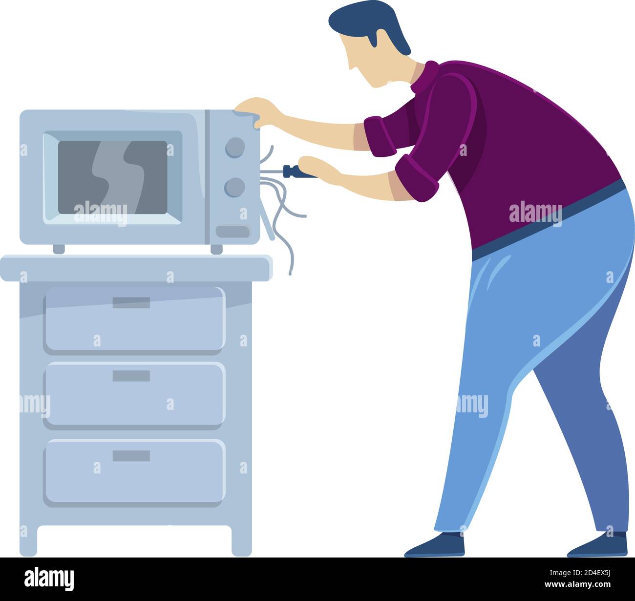 Handyworker flat color vector faceless character Stock Vector