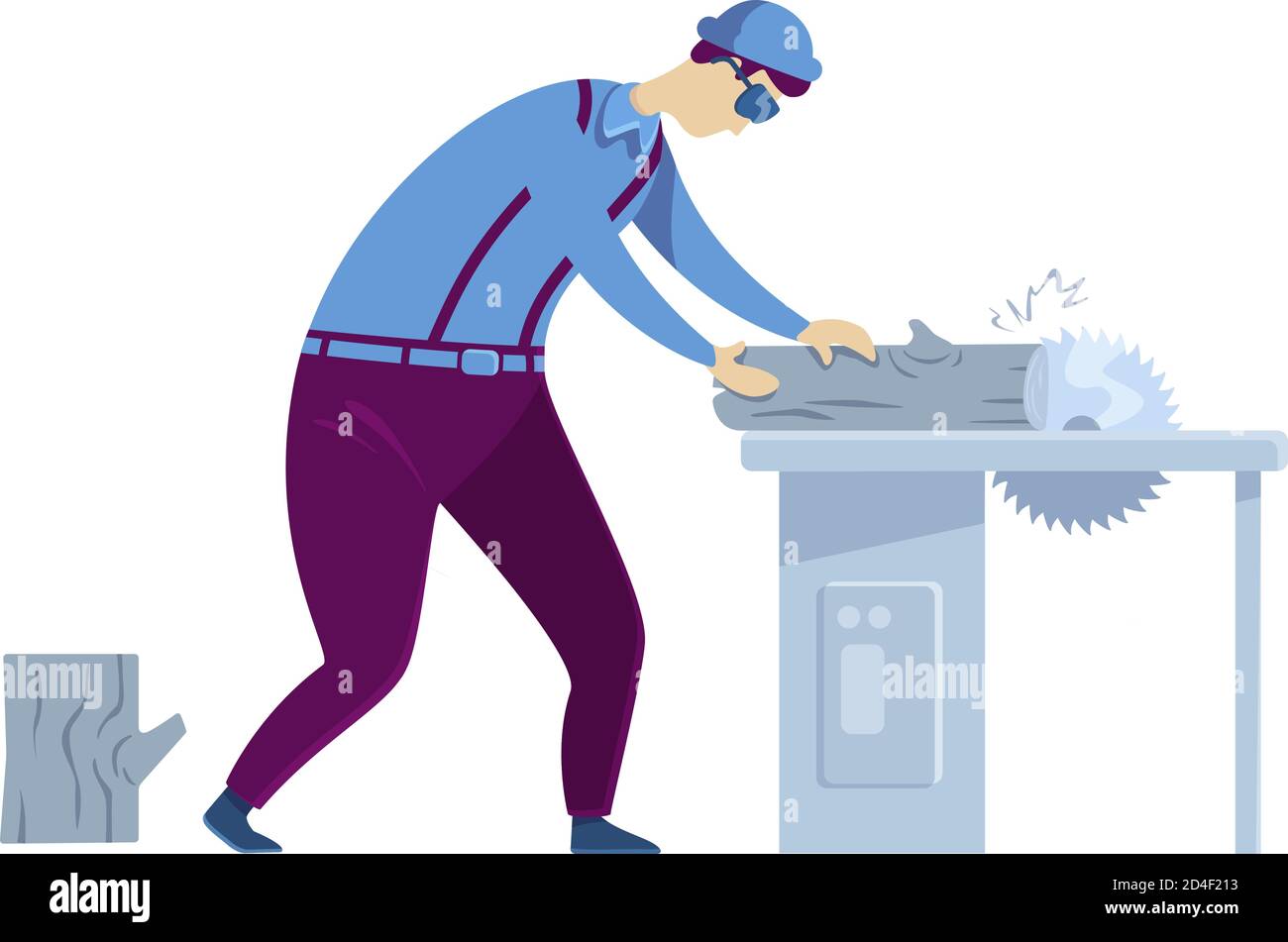 Carpenter flat color vector faceless character Stock Vector