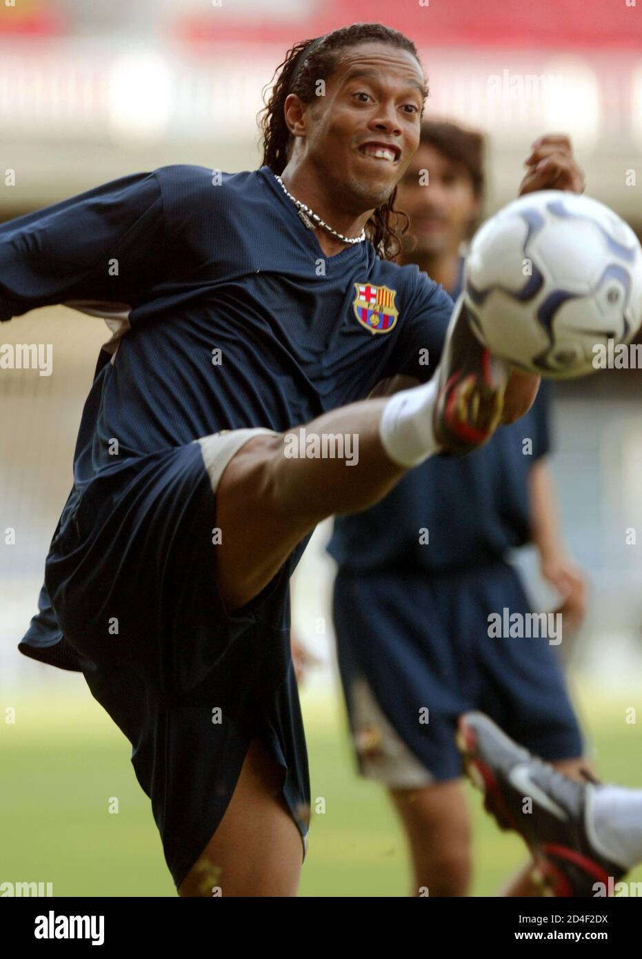 Barcelona S New Brazilian Signing Ronaldinho Controls The Ball During A Training Session In Barcelona August 7 03 An Audit Of Barcelona S Accounts Commissioned By New President Joan Laporta Will Reveal That The