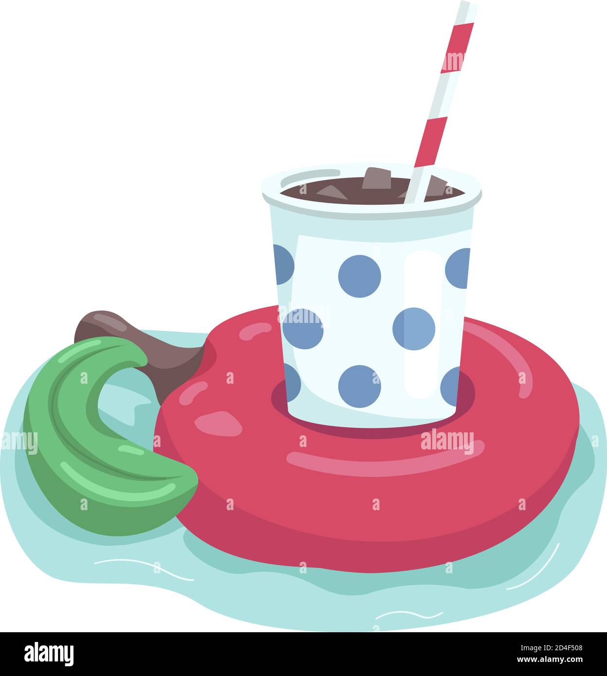 Inflatable apple cartoon vector illustration Stock Vector