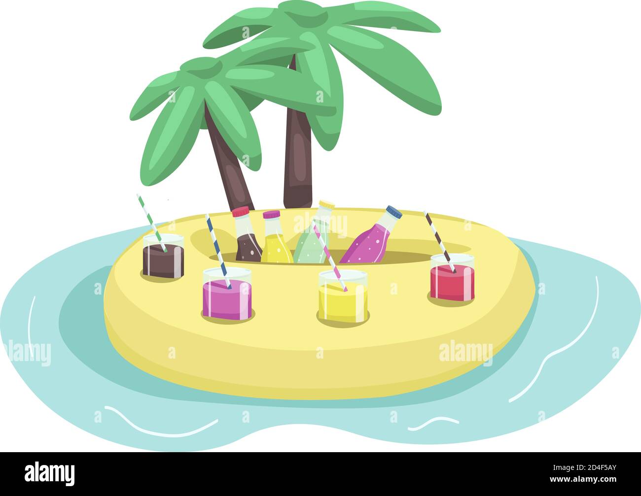 Rubber air mattress cartoon vector illustration Stock Vector Image ...