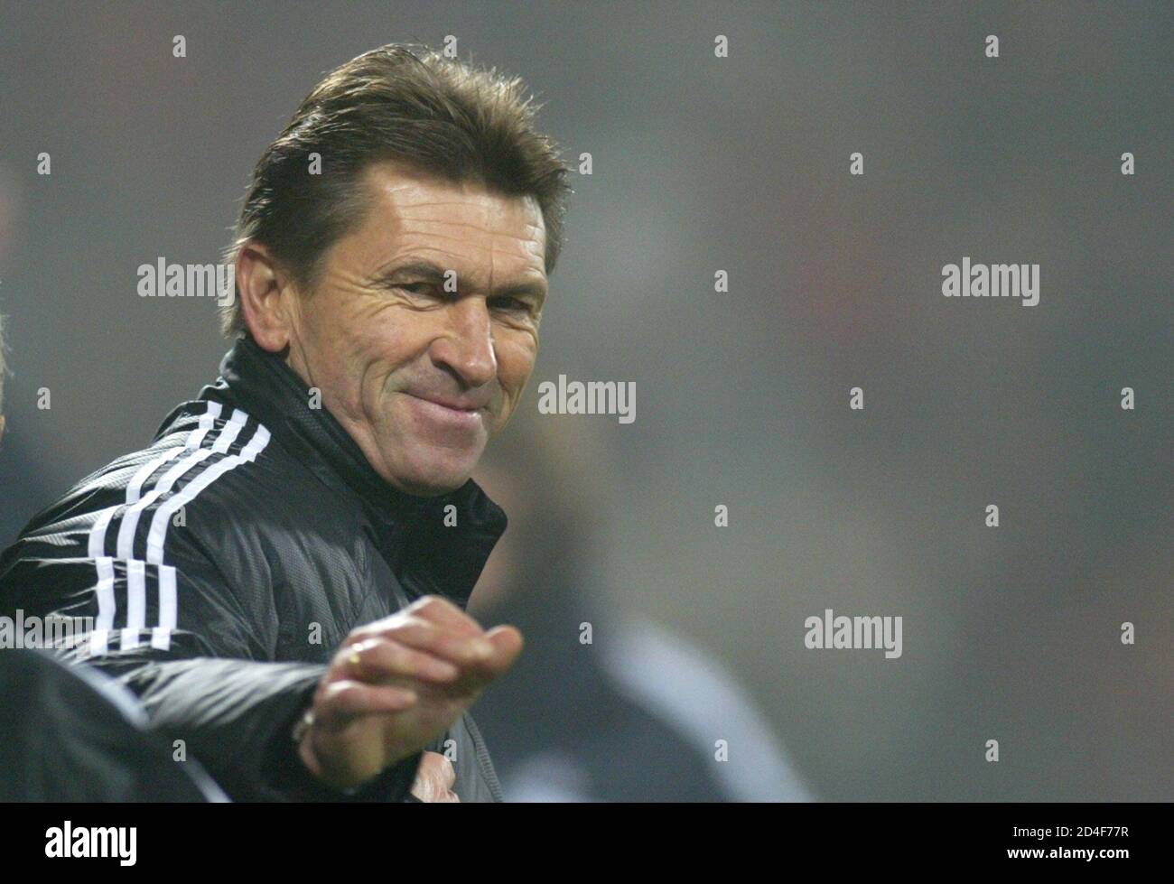 Bayer Leverkusen Coach Klaus Augenthaler High Resolution Stock