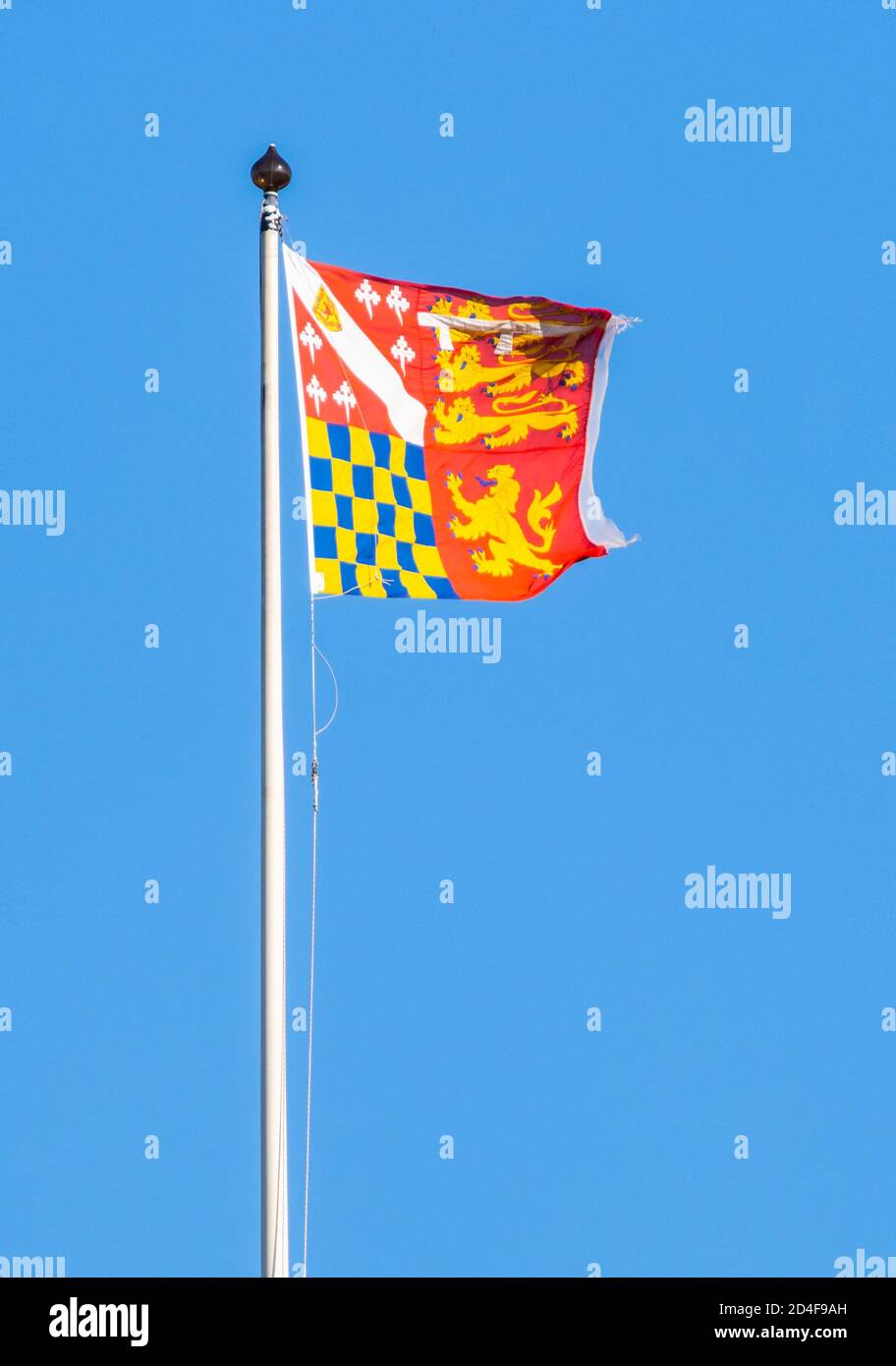 Flag showing coat of arms of the Howard family. Stock Photo
