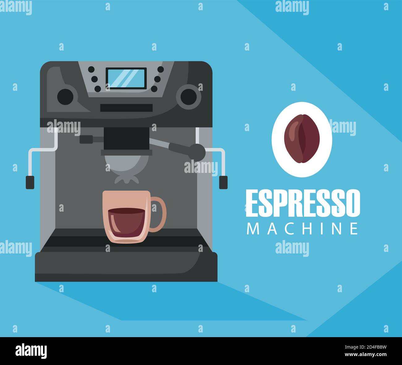 coffee brewing methods poster with cup in machine espresso vector illustration design Stock Vector
