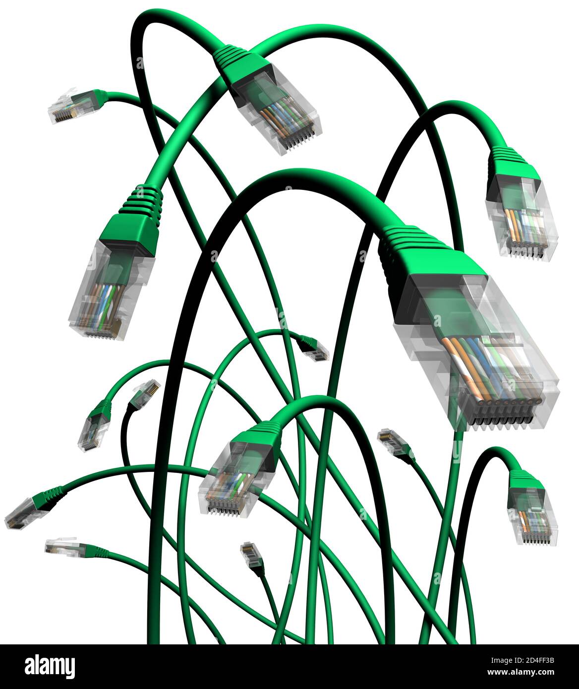 cables, green plant, network, jungle, growing, expansion