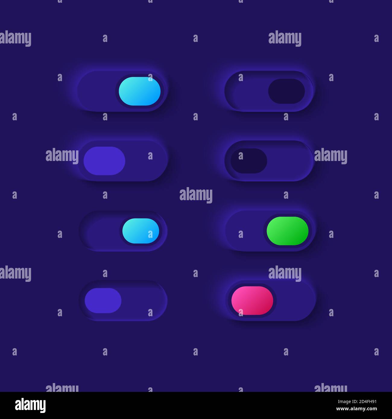 Switch on and off UI elements kit Stock Vector Image & Art - Alamy