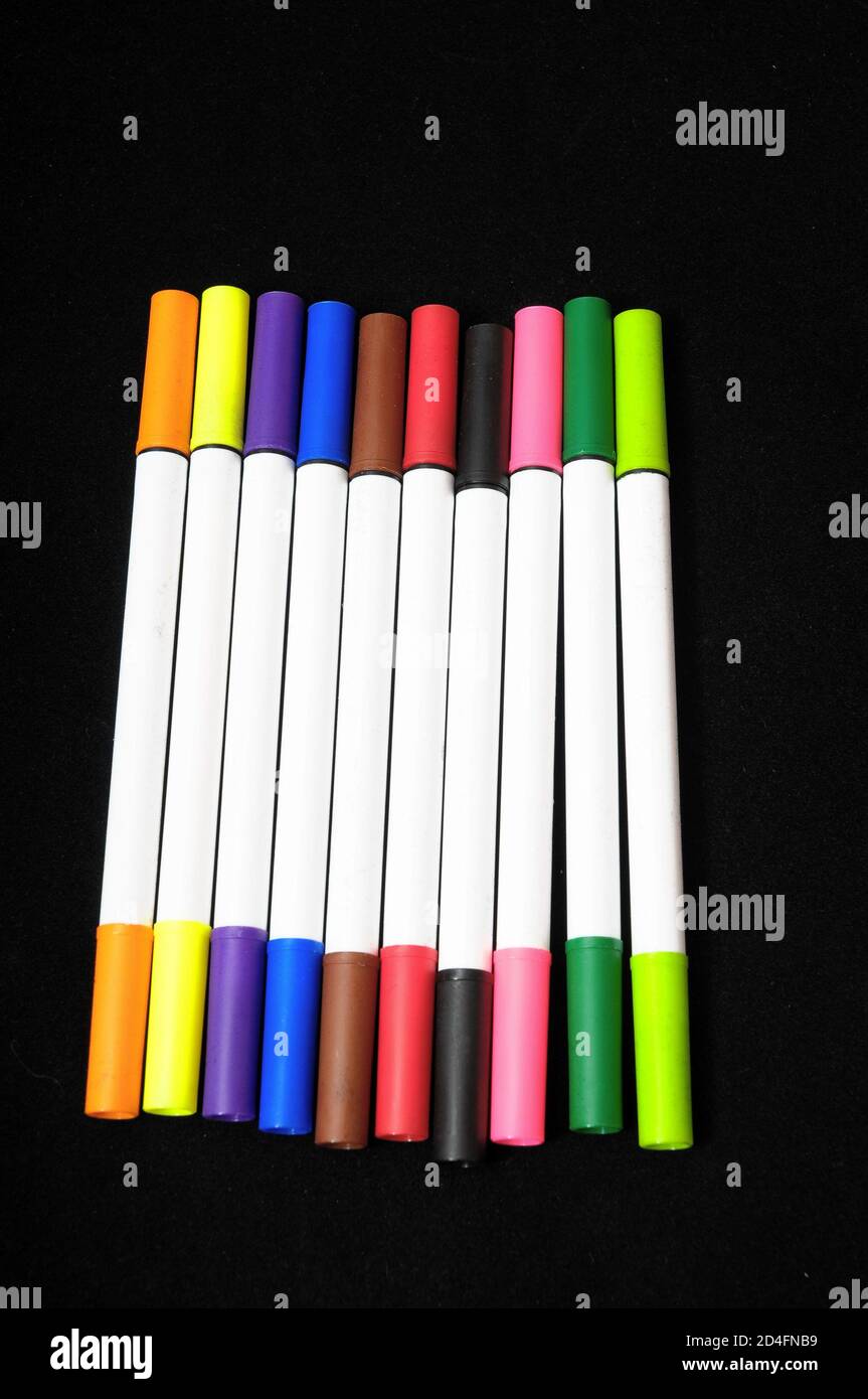 Colored Ink Markers Stock Photo Alamy