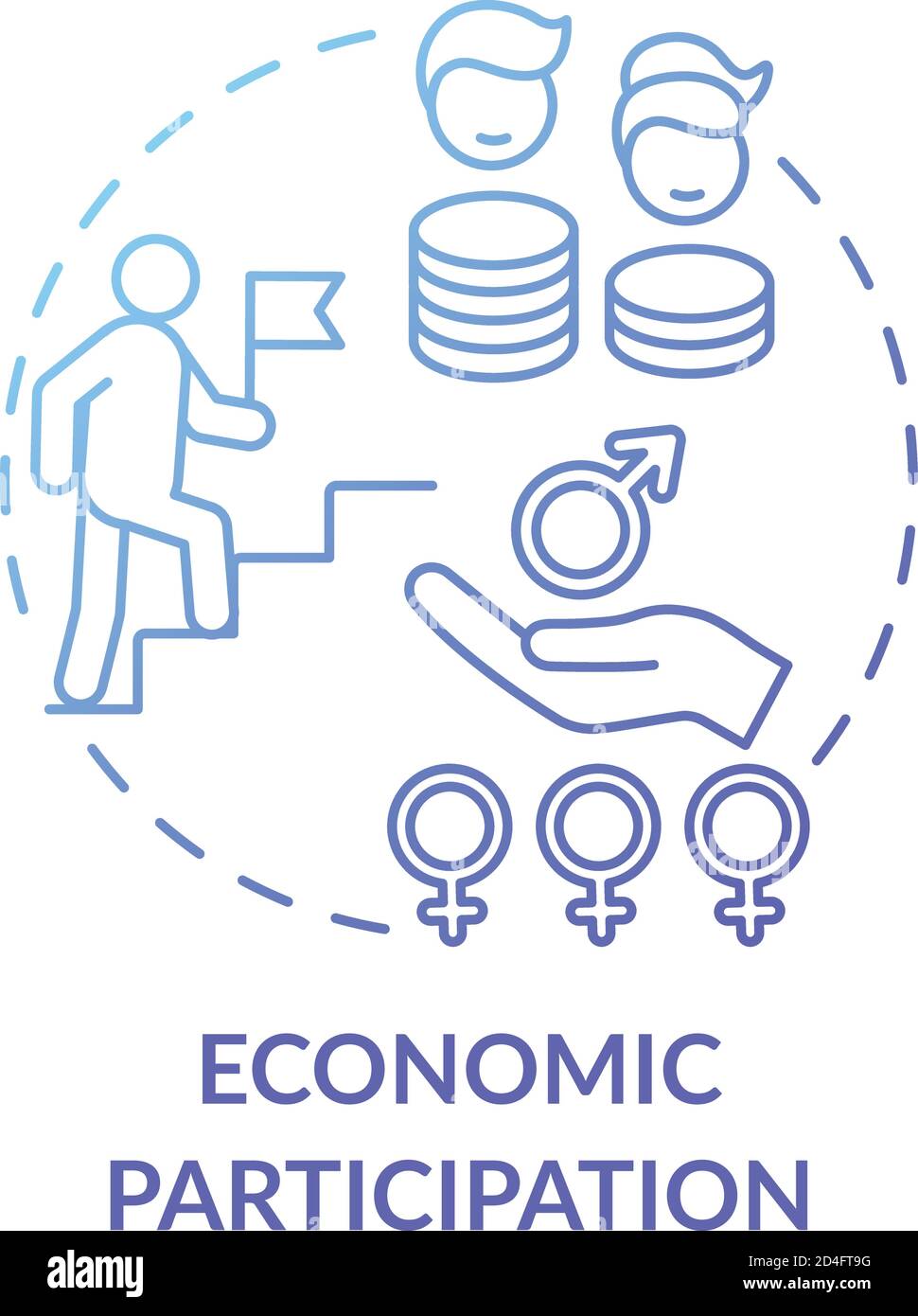 Economic participation concept icon Stock Vector