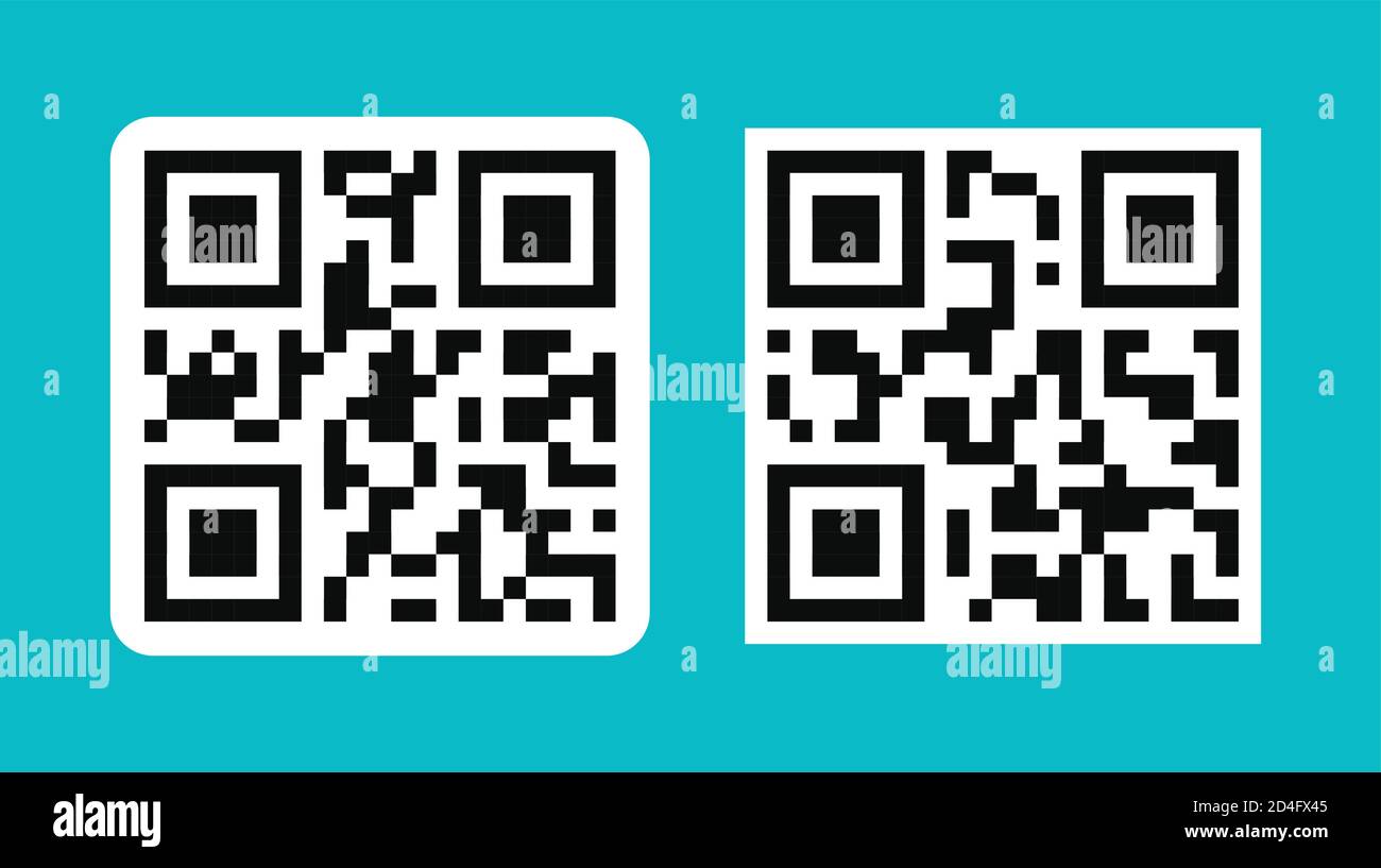 QR code symbol. Digital electronic 2D barcode vector Stock Vector