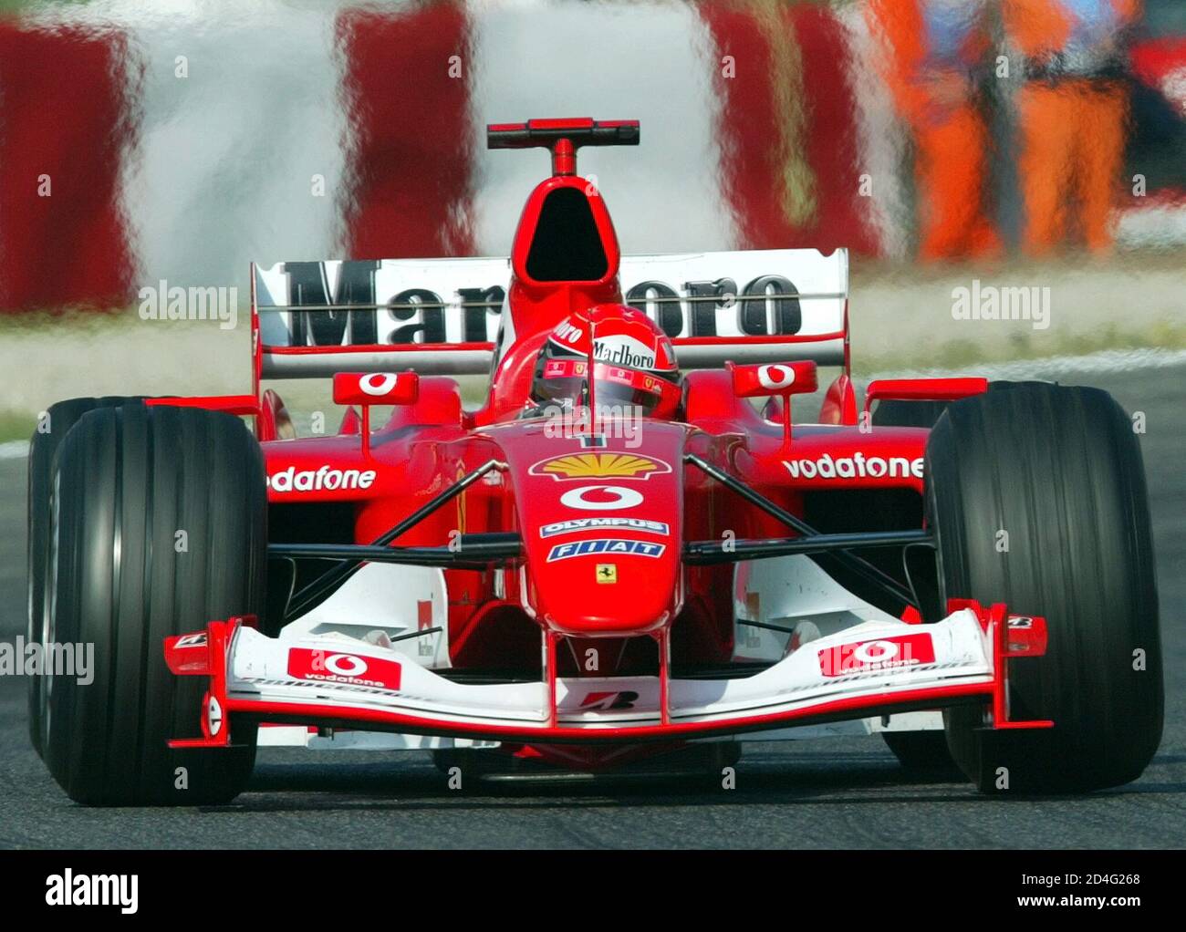 German Formula One Driver Michael Schumacher Takes A Curve During Free Practice Session At Montmelo S Race Track Ferrari S German Formula One Driver Michael Schumacher Takes A Curve During Free Practice For The
