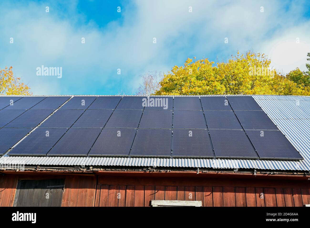 solar panels on barn roof in Sweden Stock Photo Alamy