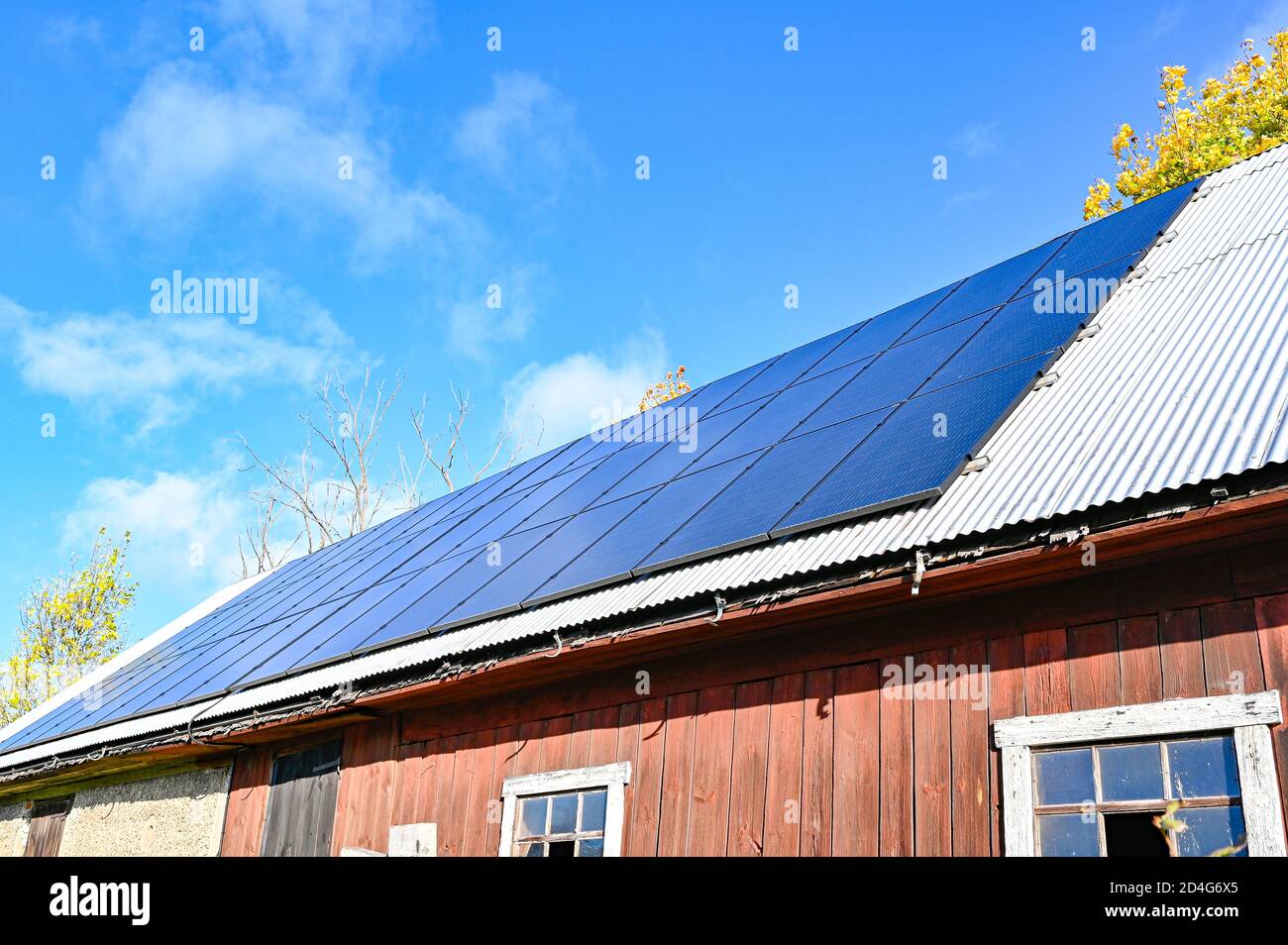 solar panels on barn roof in Sweden Stock Photo - Alamy