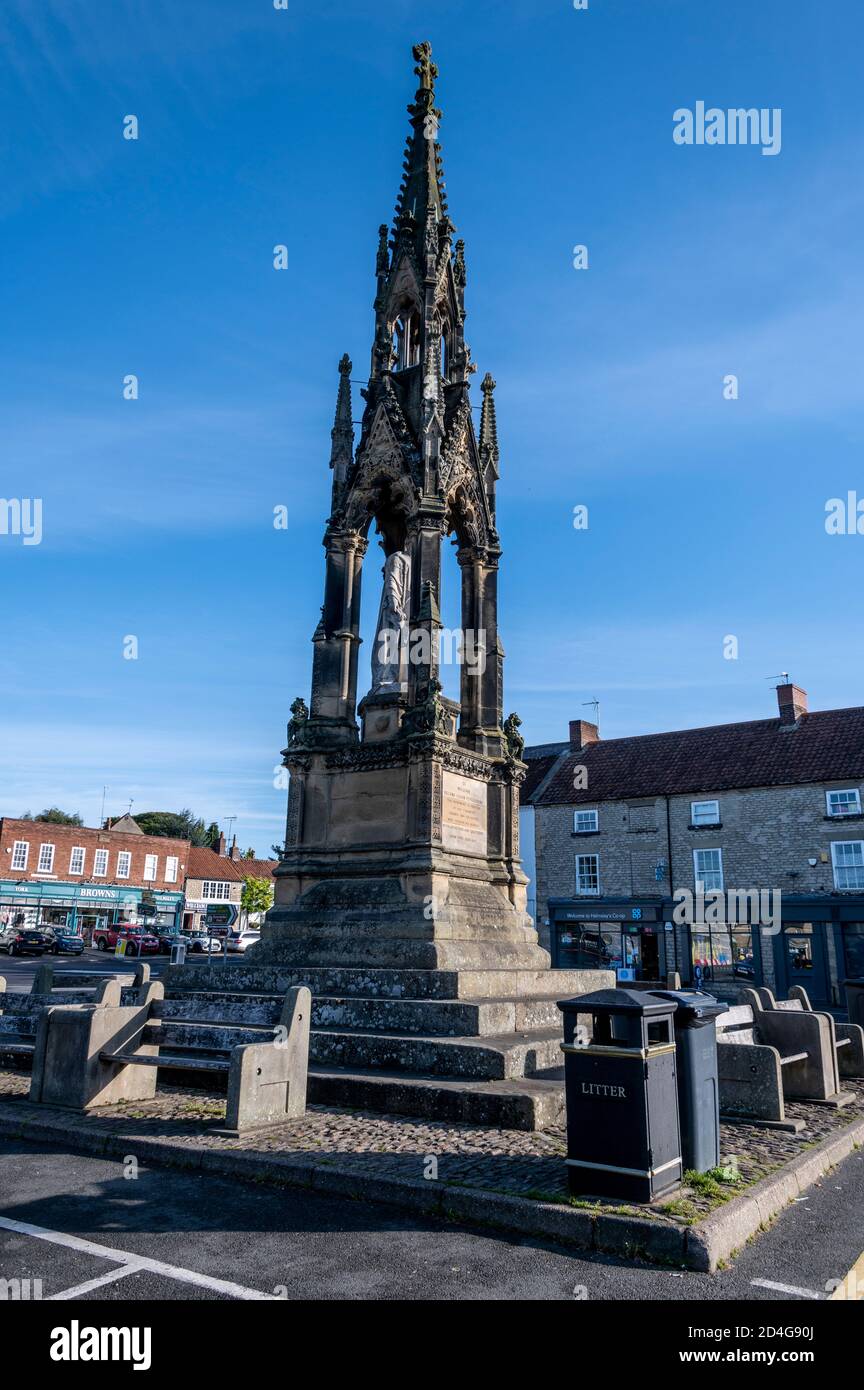 A tall monument of Lord Feversham Charles stands in the