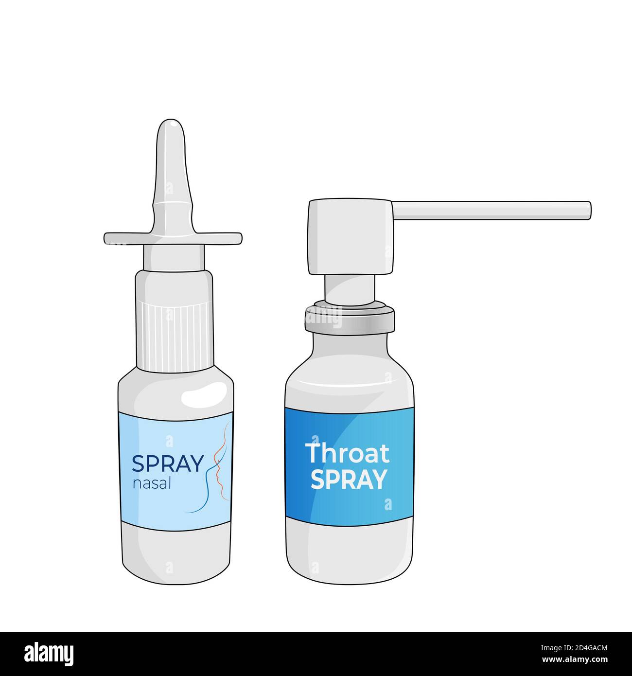 Nasal and throat sprays stock vector illustration Stock Vector Image & Art Alamy
