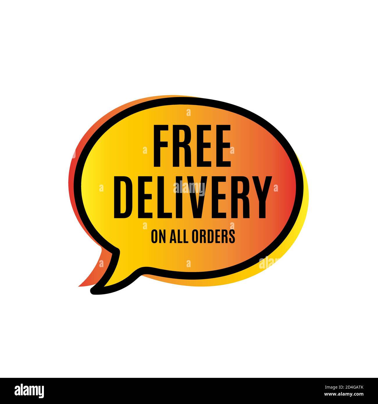 Free Delivery, banner design template, on all orders, sale tag, vector illustration Stock Vector