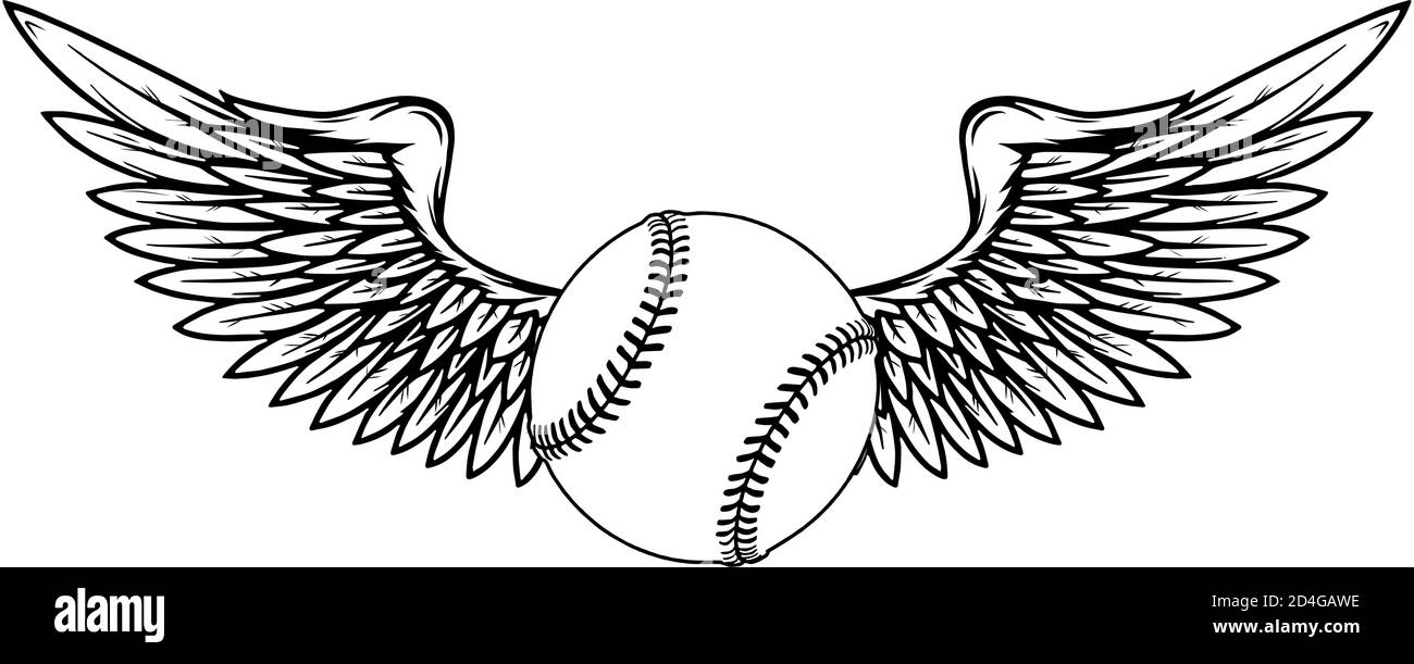 Baseball Ball Design Element Vector Drawing ilustration Stock Vector