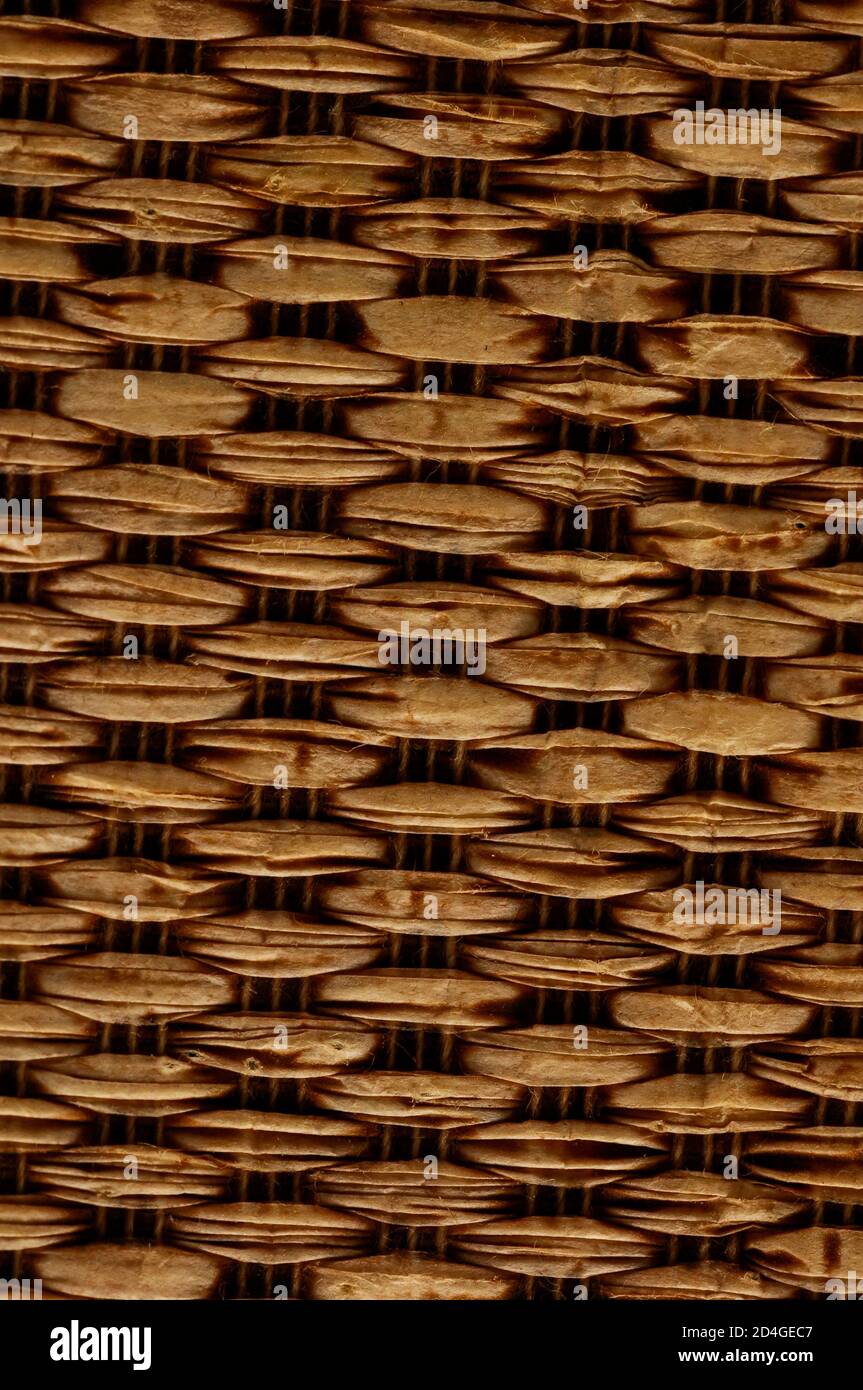 Brown Textured Braided Vimini Background Stock Photo