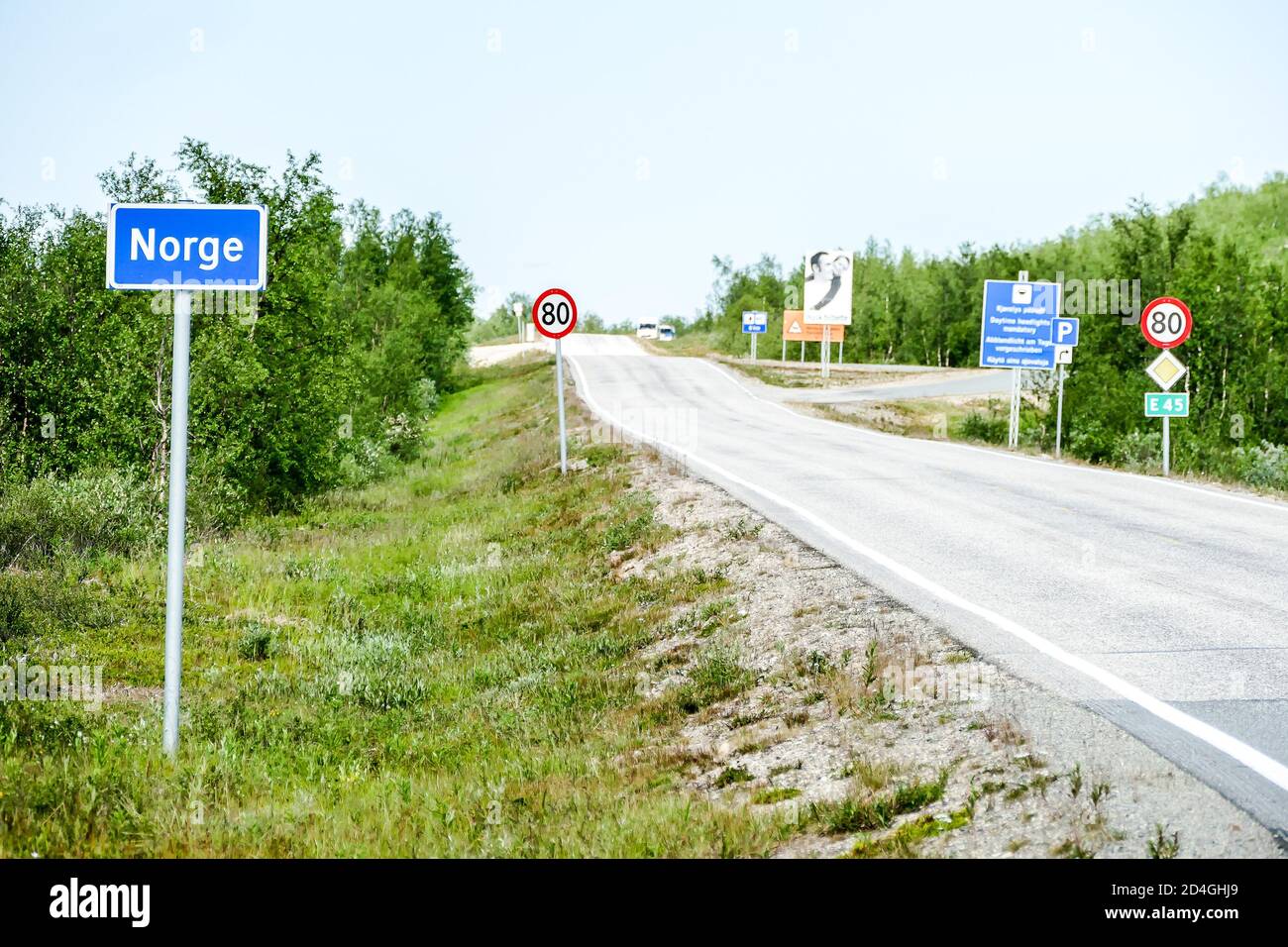 Finland Norway Street Sign in Border between Norway and Finland Stock Photo  - Alamy