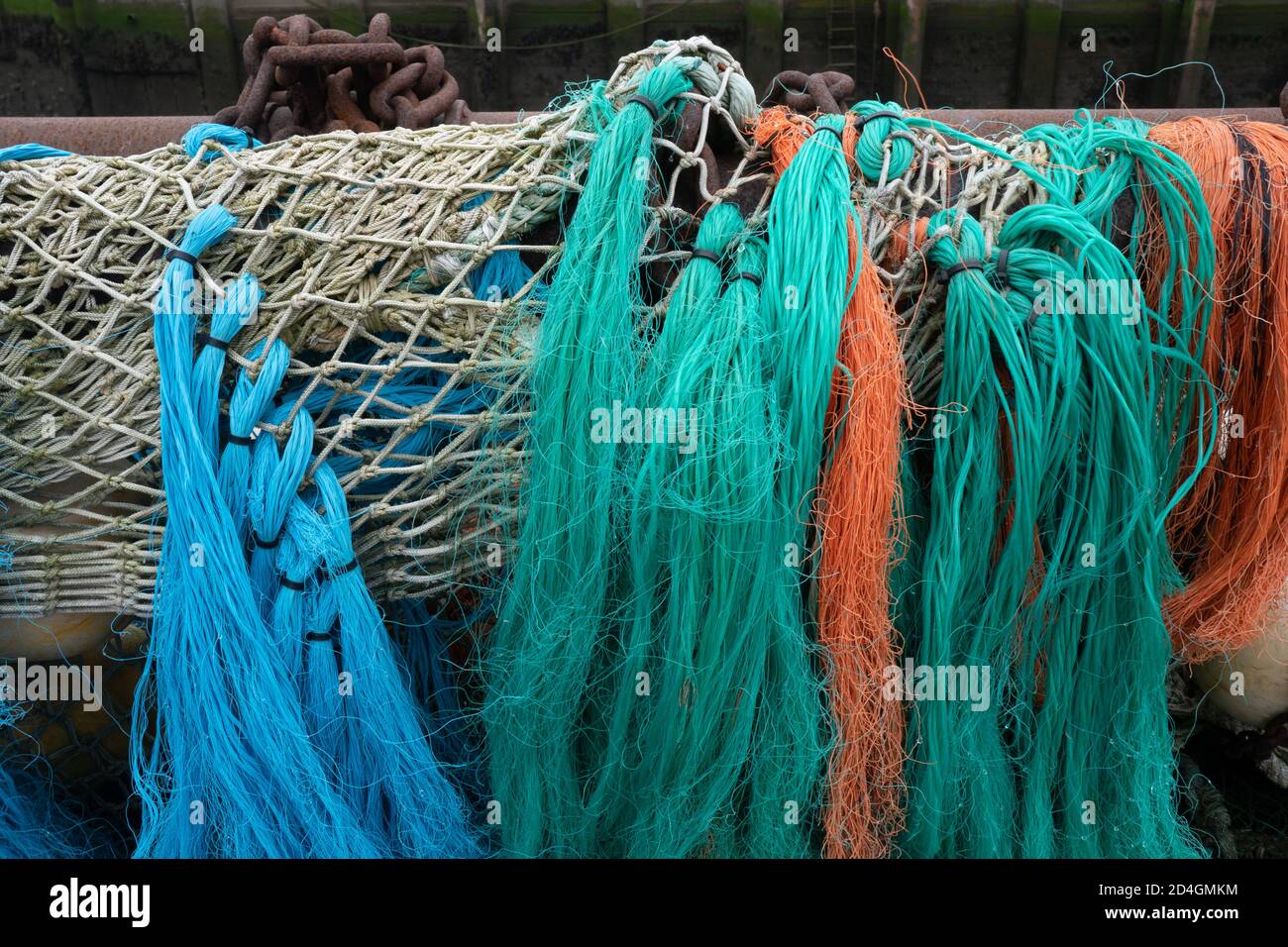 Close-up of commercial nylon fishing net. East Frisia. Germany