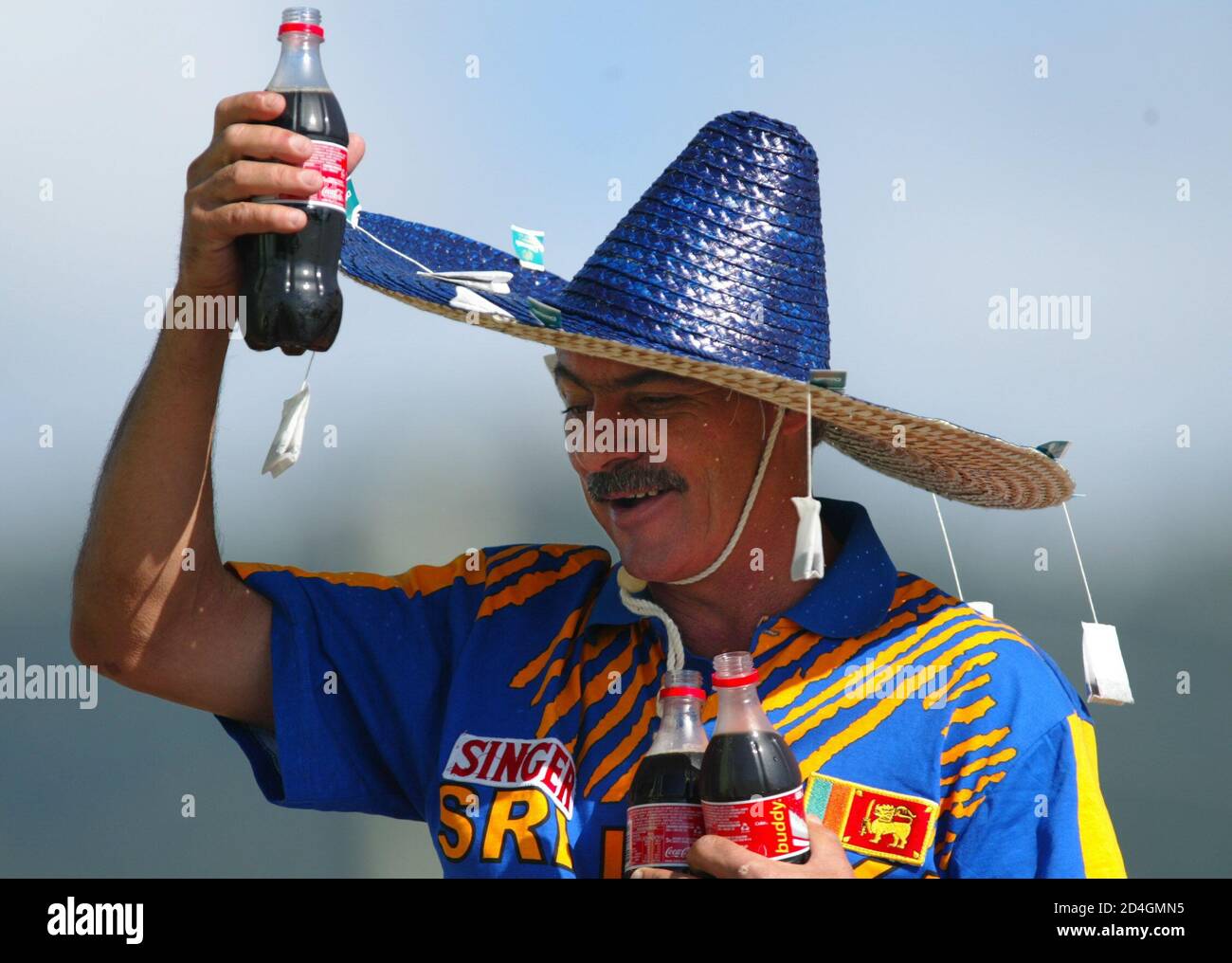A Sri Lankan fan with teabags attached 