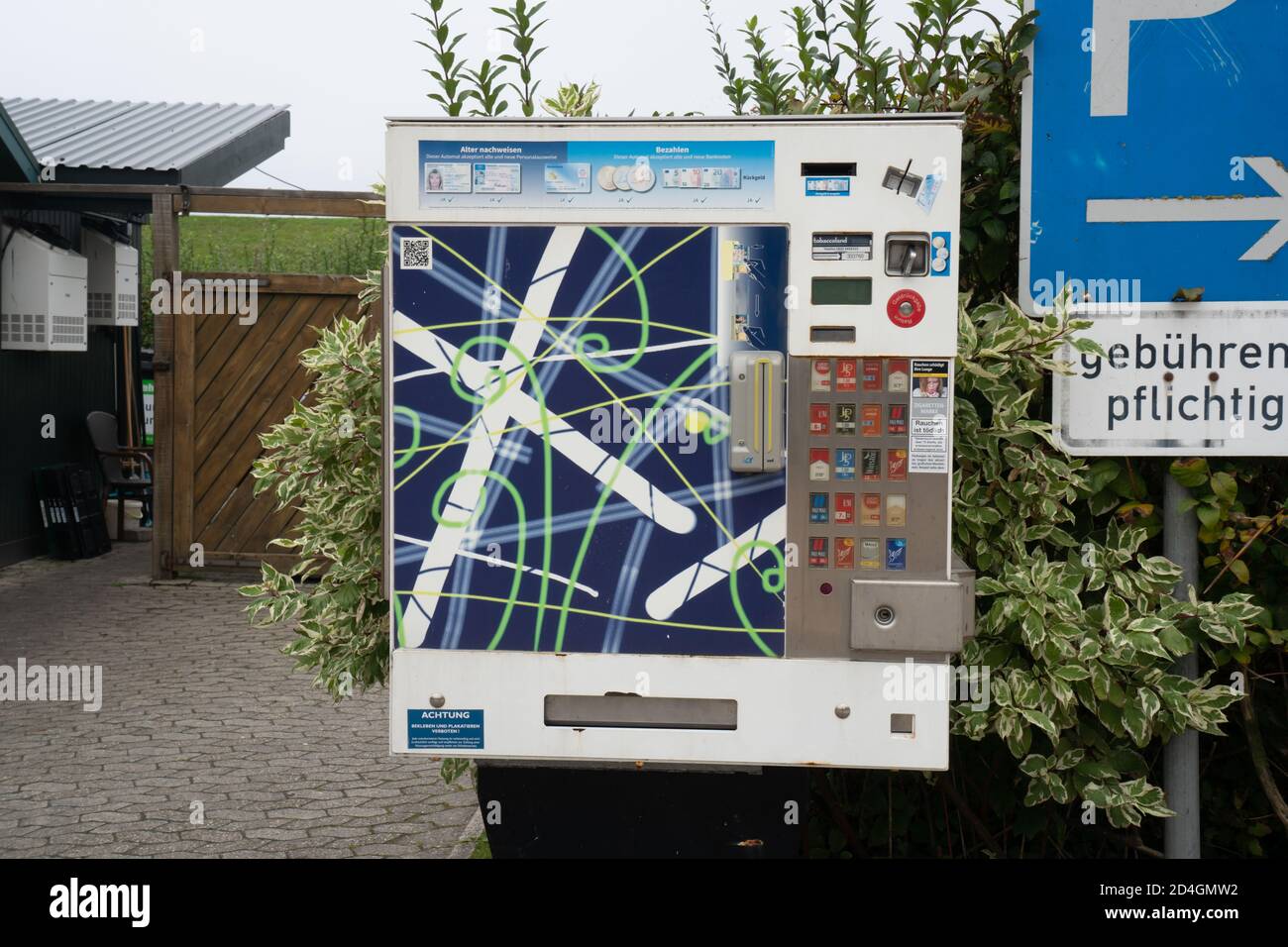 Cigarette vending machine. East Frisia. Germany. Stock Photo
