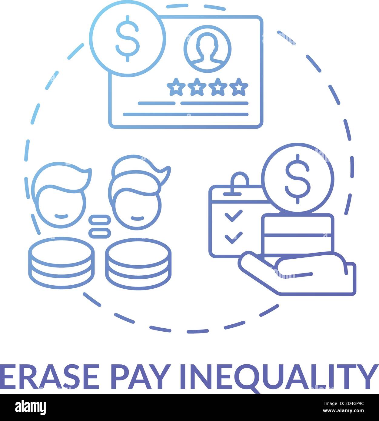 Erase pay inequality concept icon Stock Vector